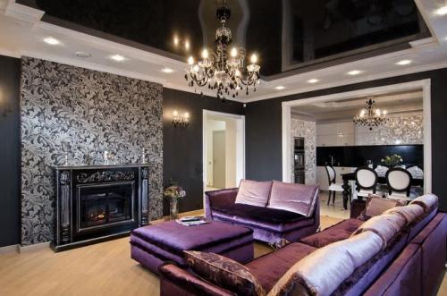 Серые обои с узором. Область применения и стилевая направленность