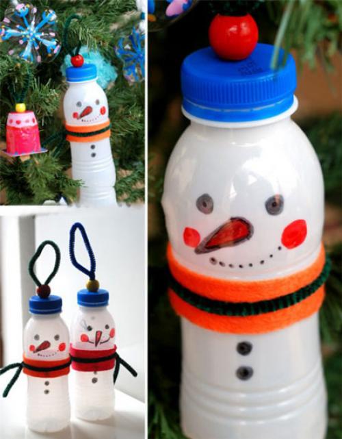 Как сделать новогодние украшения из пластика. Новогодние игрушки из пластиковых бутылок: 70 идей