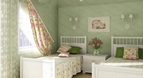 Сочетание зеленого цвета в интерьере спальни. Концепции оформления