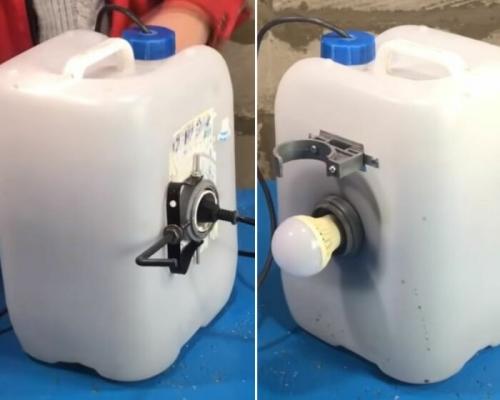 2 полезные самоделки из пластиковой канистры.  Переноска-удлинитель