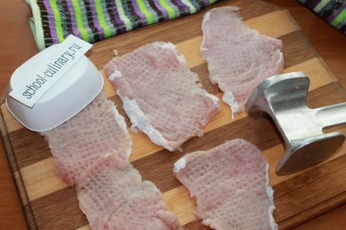 Свиные отбивные на сковороде с луком. Свиные отбивные с луком и яйцом на сковороде