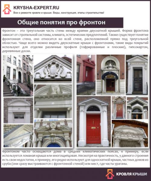 Как выбрать подходящую форму фронтона. Что такое фронтон? Общая информация о его устойстве