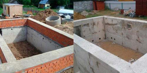 Дом с подвалом фундамент. Фундамент с подвалом