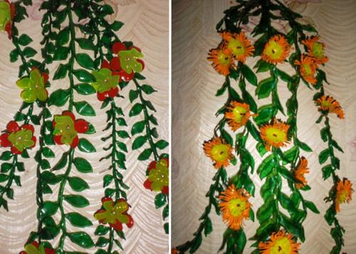 Как правильно вырезать пластиковые бутылки для создания крупных цветов. Вариант 2 – вьющиеся цветы.