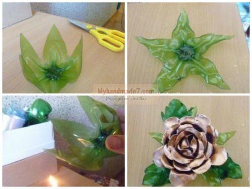 Изготовление цветов из пластиковых бутылок: простой способ украсить интерьер 06 Изготовление цветов из пластиковых бутылок: простой способ украсить интерьер 06