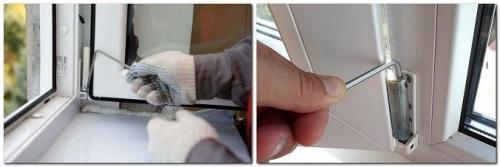 Регулировка пластиковых окон самостоятельно. Как отрегулировать петли створок пластикового окна? 03