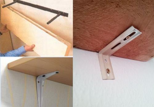 Как прикрепить полку к стене на уголки. Способы крепления полок