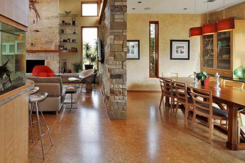 Пробковый пол на кухне. Пробковое покрытие для пола на кухне