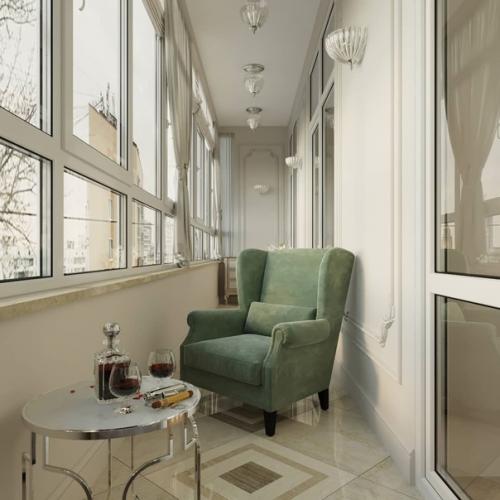 Интерьер лоджии. Узкая длинная лоджия - казалось бы, что там можно придумать. 02