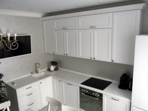 Кухня - гостиная в белом цвете. 01