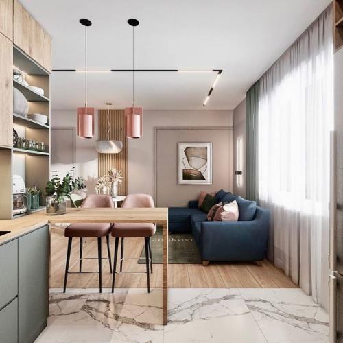 Кухня - гостиная.  Подсветки много не бывает. 03