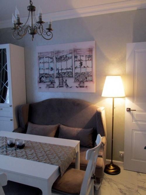 Кухня - гостиная в белом цвете. 03