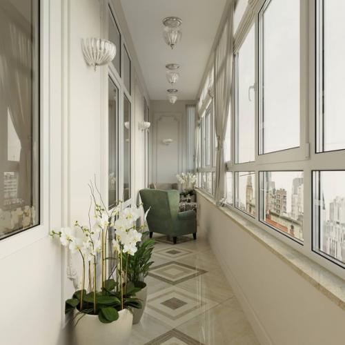 Интерьер лоджии. Узкая длинная лоджия - казалось бы, что там можно придумать. 01