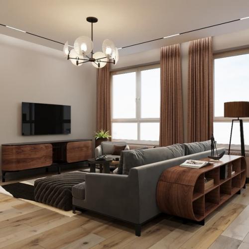 Кухонный гарнитур как украшение гостиной. 02