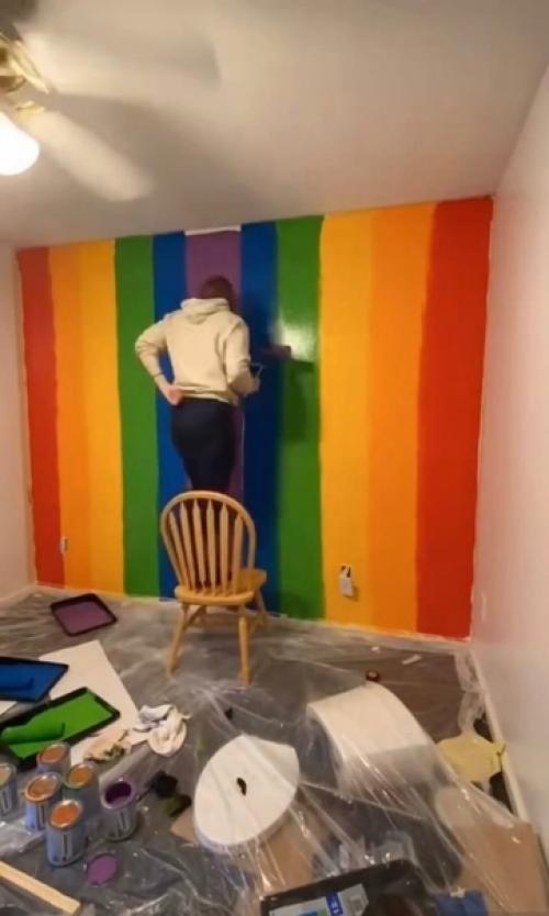 Креативная идея по оформлению стены. 02