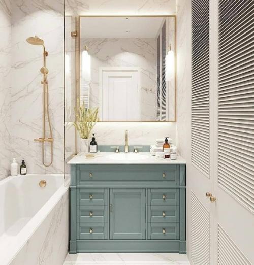 Один из самых практичных вариантов обустройства ванной комнаты. 01