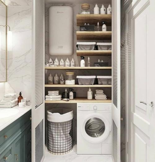 Один из самых практичных вариантов обустройства ванной комнаты.