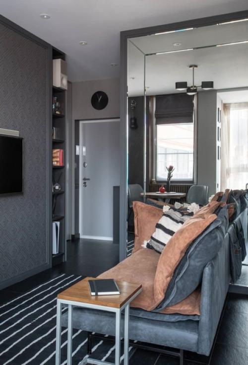 Стильный дизайн небольшого пространства, площадью 23 кв. 02