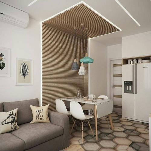 Обратите внимание на оформление обеденной зоны в кухне. 02