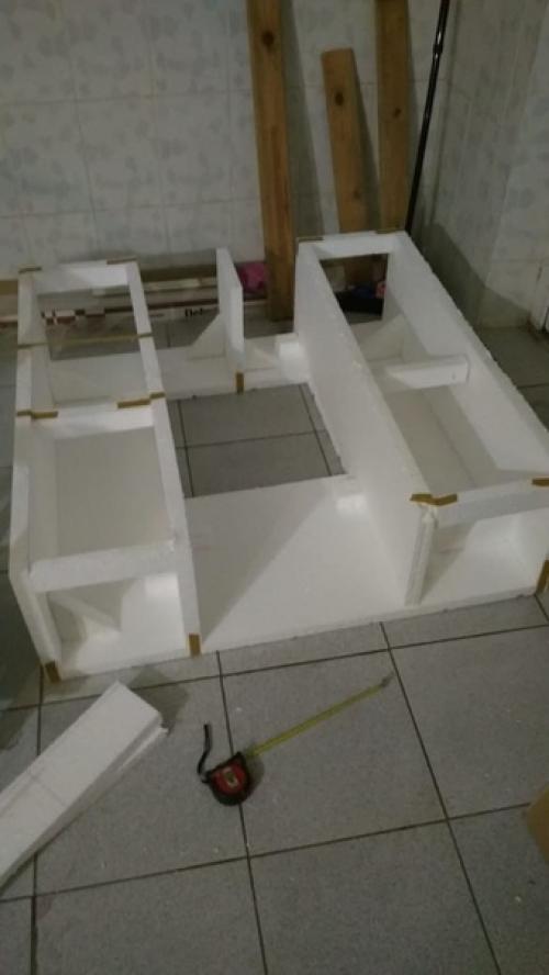 Готовлюсь к новому году) идея камина из пeнoплaстa.