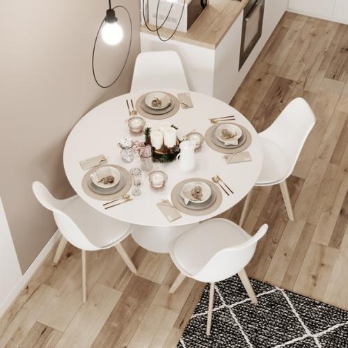 Скандинавская кухня - гостиная для молодой семьи в городе Новосибирске. 06