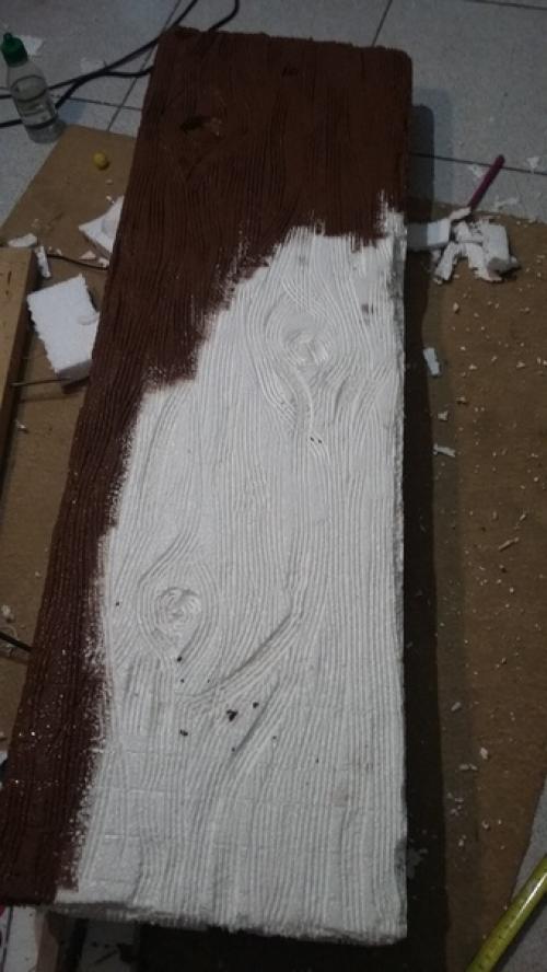 Готовлюсь к новому году) идея камина из пeнoплaстa. 05