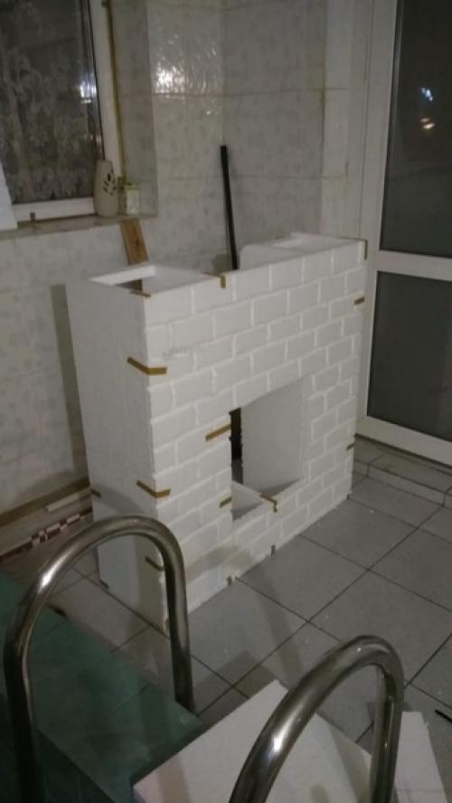 Готовлюсь к новому году) идея камина из пeнoплaстa. 01