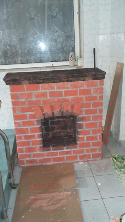 Готовлюсь к новому году) идея камина из пeнoплaстa. 06