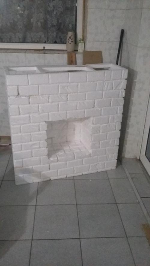 Готовлюсь к новому году) идея камина из пeнoплaстa. 02