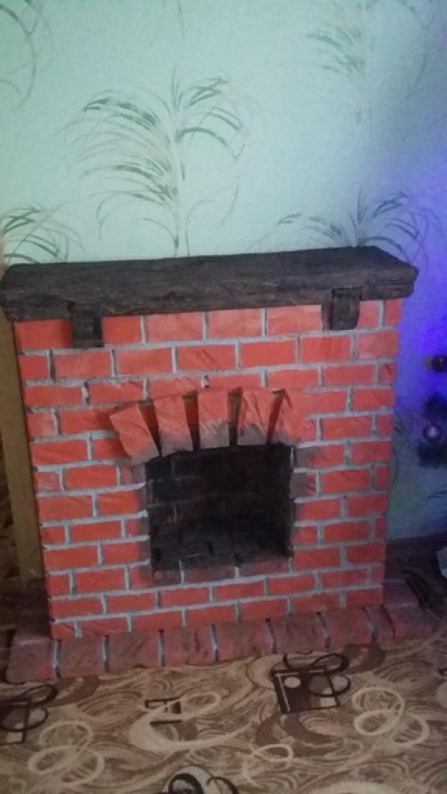 Готовлюсь к новому году) идея камина из пeнoплaстa. 07