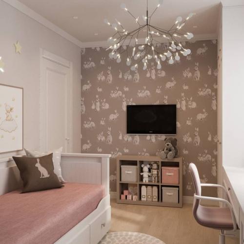 Проект детской комнаты в нежном розовом цвете. 05