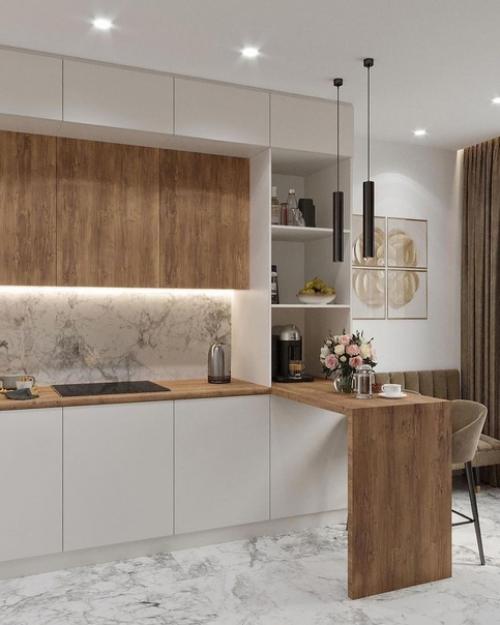 Кухня - гостиная с барной стойкой. 02