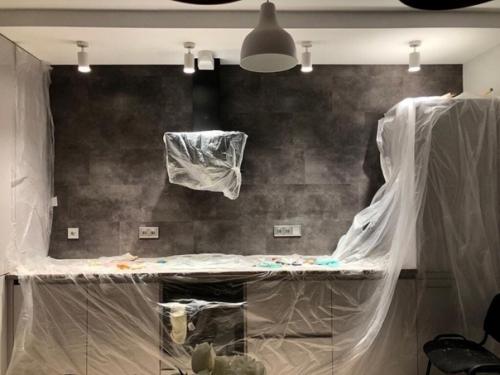 Укладка фартука на готовую кухню. 02