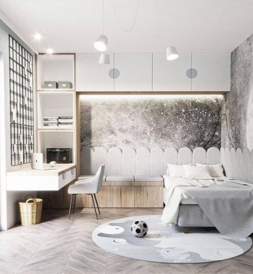 Детская комната с тематикой космоса.