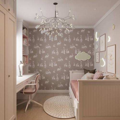 Проект детской комнаты в нежном розовом цвете. 03