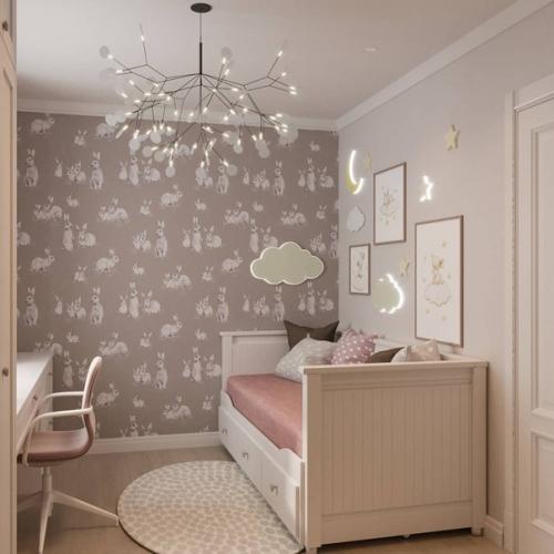 Проект детской комнаты в нежном розовом цвете. 04