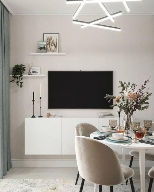 Отличное решение по дизайну в кухне - гостиной. 03