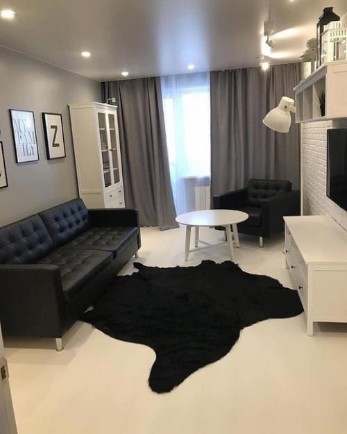 Интерьер трешки в сером цвете.