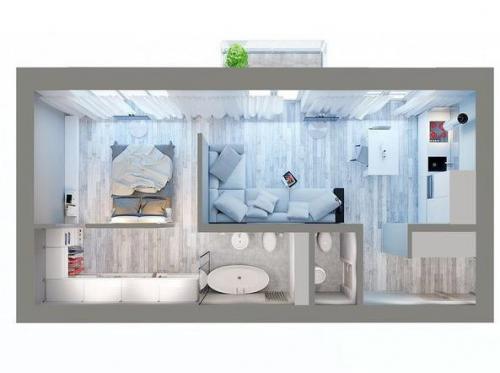 Какой интересный получился проект в однушке. 09