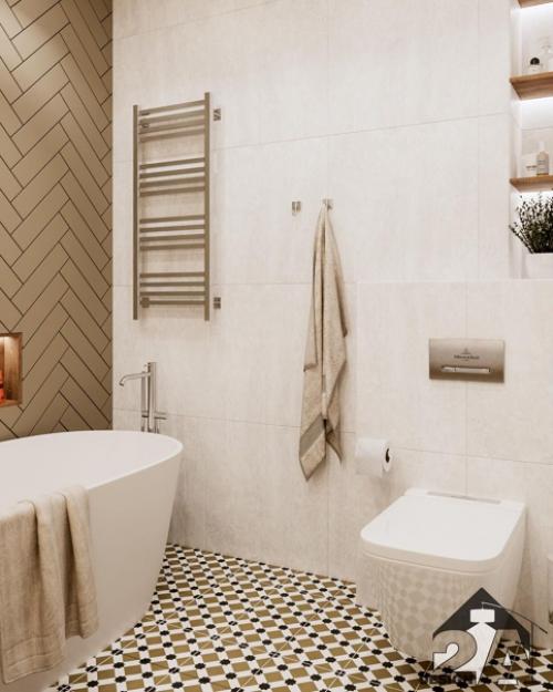 Как удачно выбрали цветовую гамму, совместили разную плитку. 05