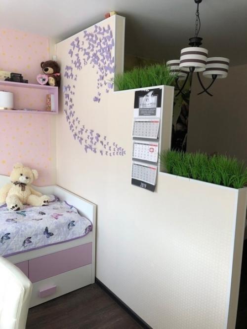 Вариант зонирование комнаты в однушке. 01