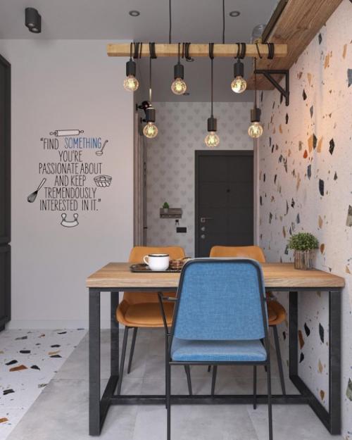 Серая кухня с яркими вкраплениями. 04