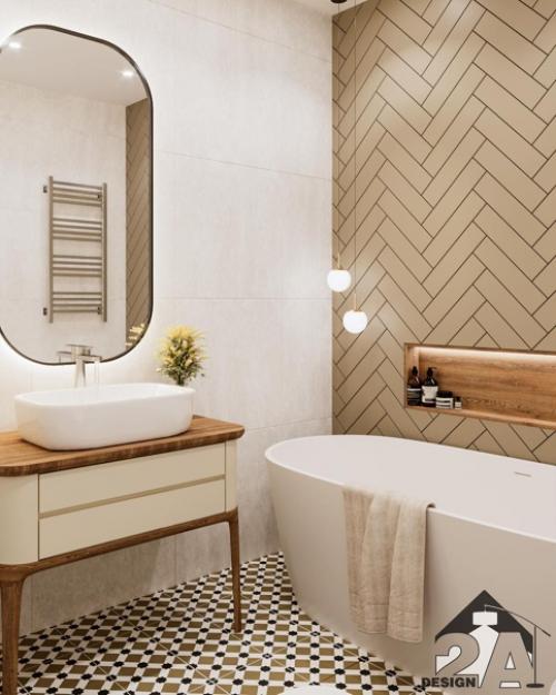 Как удачно выбрали цветовую гамму, совместили разную плитку.