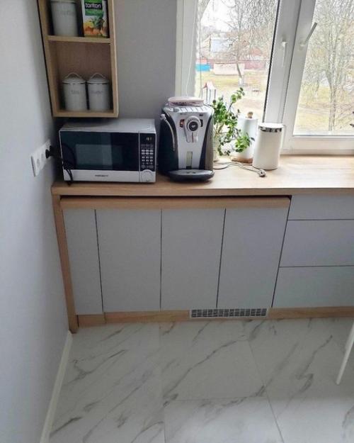 Отличный вариант расположения мебели в маленькой кухне площадью всего 6 кв. 03