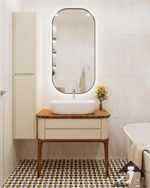 Как удачно выбрали цветовую гамму, совместили разную плитку. 02