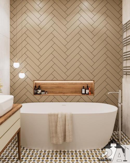 Как удачно выбрали цветовую гамму, совместили разную плитку. 01