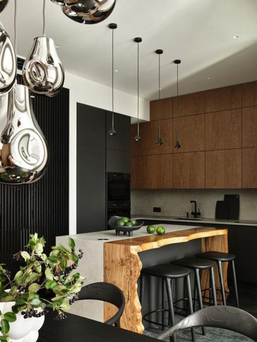 Игра фактур в современном интерьере: квартира 108 м в Москве. 01