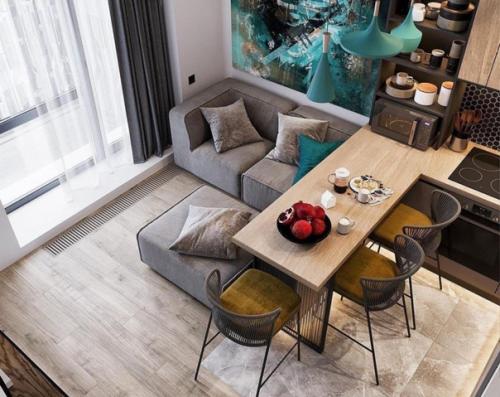 Какой интересный дизайн - проект в небольшой квартире. 01