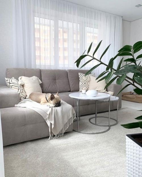 Интерьер квартиры в светлой цветовой гамме.