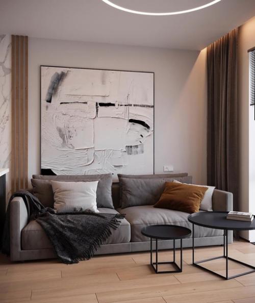 Интерьер для молодой девушки, отвечающий всем современным трендам стиля минимализм от Аxioma Interior. 01